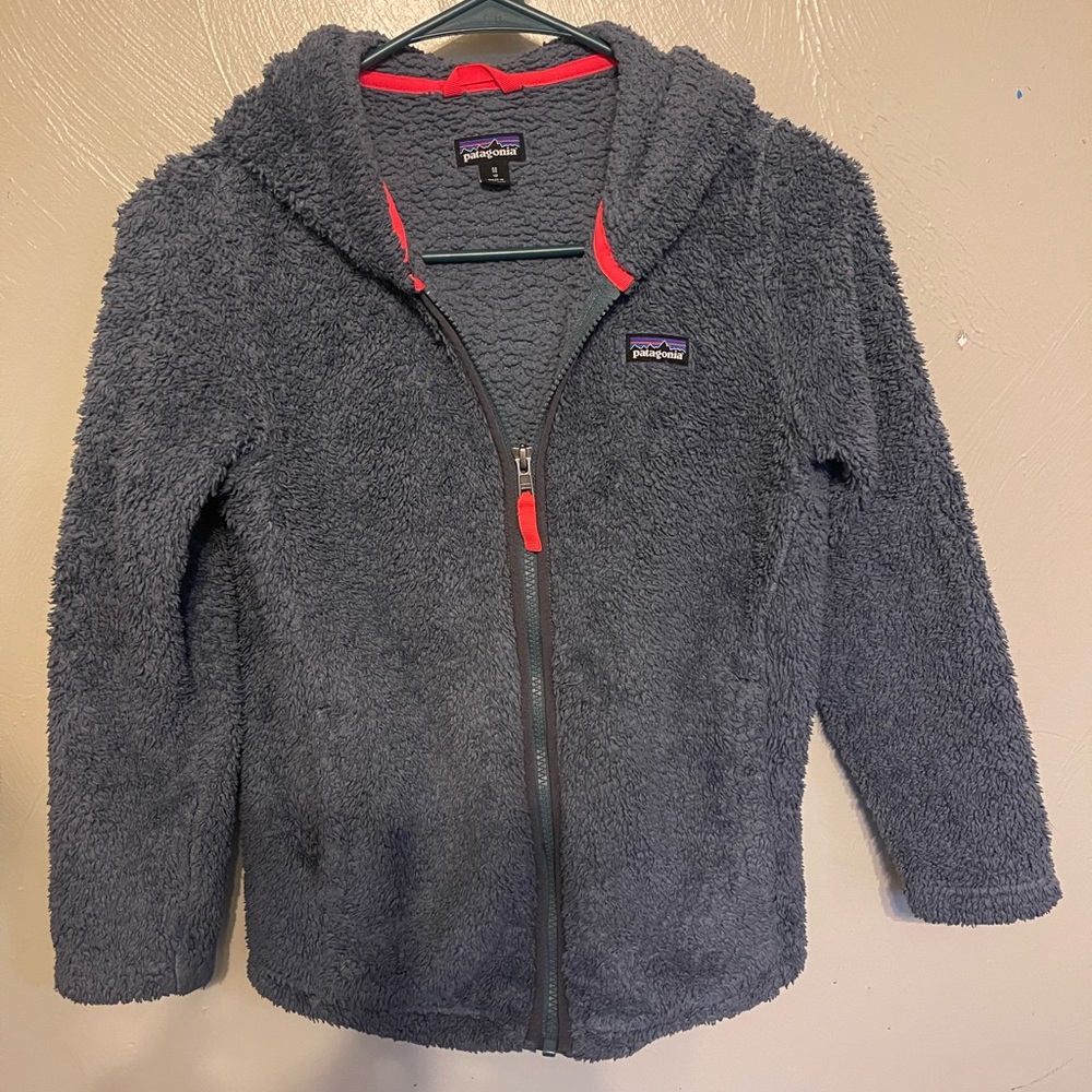 Patagonia Grey Fleece Jacket with Pink Trim
